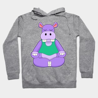 Hippo at Yoga in Sitting Hoodie